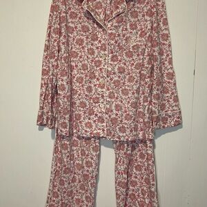 Ralph Lauren Pink and Cream Floral Pajama Set Black Label L28